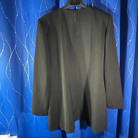 Tahari Arthur S Levine Black Zip Front Blazer Jacket Women's Size 16 - Picture 7 of 9